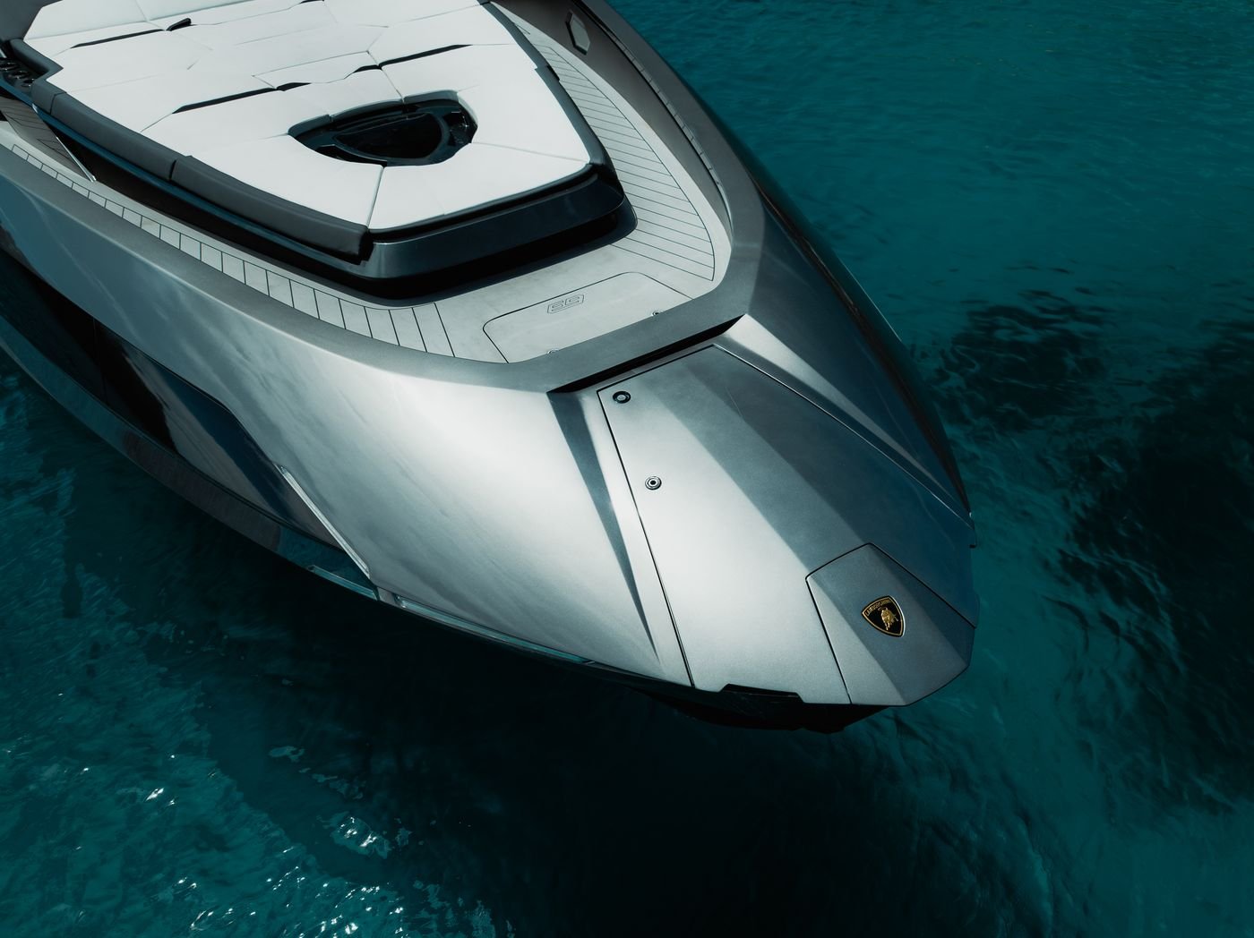 Sculpted Lamborghini bow with distinctive angular design